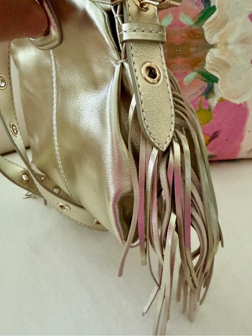 Maje metallic leather Miss M mini bag - Picture 7 of 15